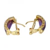 Pendientes de oro 18 kl amatistas zirconitas