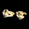 Pendientes de oro 18 kl con zirconita y zafiro