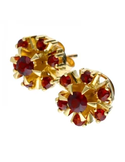 Pendientes de oro 18 kl con rubíes