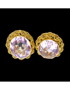Pendientes de oro 18 kl para mujer con amatista