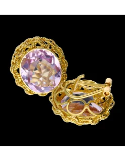 Pendientes de oro 18 kl para mujer con amatista