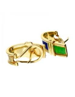 Pendientes de oro 18 kl y esmalte