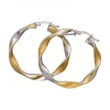 Pendientes de Oro amarillo y blanco 18K con diseño redondo