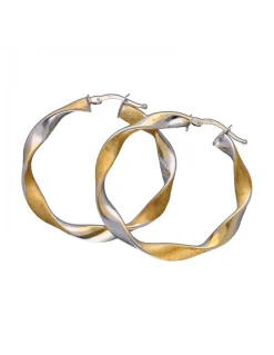 Pendientes de Oro amarillo y blanco 18K con diseño redondo
