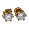 Pendientes de Oro amarillo 18K con diseño y Circonitas