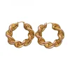 Pendientes de Oro amarillo y rosado 18K con diseño redondo