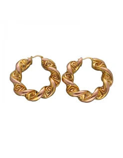 Pendientes de Oro amarillo y rosado 18K con diseño redondo