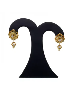 Pendientes de Oro amarillo 18K con diseño y Circonitas