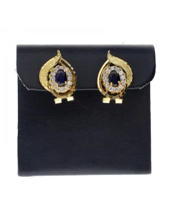 Pendientes de oro amarillo 18K con diseño circonitas