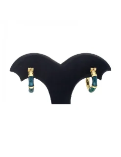 Pendientes de oro amarillo 18 K con diseño y esmalte
