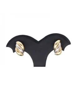 Pendientes de oro amarillo y blanco 18kl