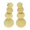 Pendientes de Oro amarillo con diseño de círculos corrugados