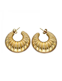 Pendientes de Oro amarillo con diseño Croissant