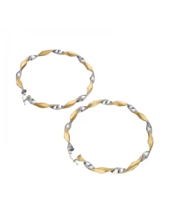 Pendientes de Oro amarillo y blanco 18K con diseño redondo