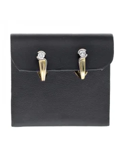 Pendientes de oro amarillo 18 K con brillantes moissanita
