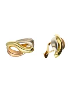 Pendientes de Oro amarillo, rosado y blanco de 18K con diseño
