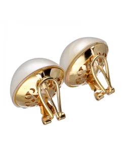 Pendientes de Oro amarillo con diseño de Perlas redondas