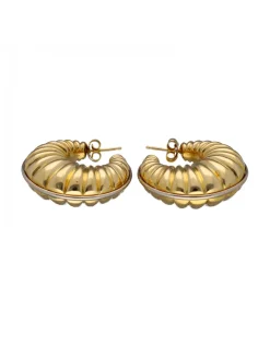 Pendientes de Oro amarillo con diseño Croissant