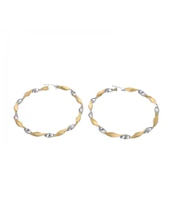 Pendientes de Oro amarillo y blanco 18K con diseño redondo