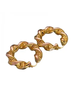 Pendientes de Oro amarillo y rosado 18K con diseño redondo
