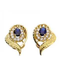 Pendientes de oro amarillo 18K con diseño circonitas