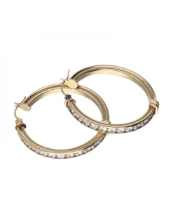 Pendientes de oro Amarillo 14 Kl con diseño y circonitas