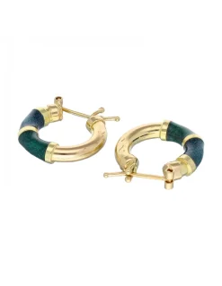 Pendientes de oro amarillo 18 K con diseño y esmalte