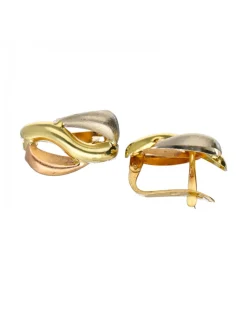 Pendientes de Oro amarillo, rosado y blanco de 18K con diseño