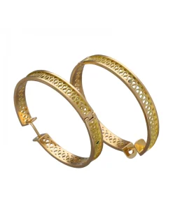 Pendientes de Oro amarillo y rosado 18K con diseño redondo y grabados