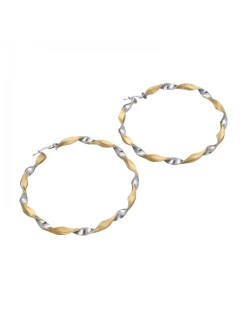 Pendientes de Oro amarillo y blanco 18K con diseño redondo