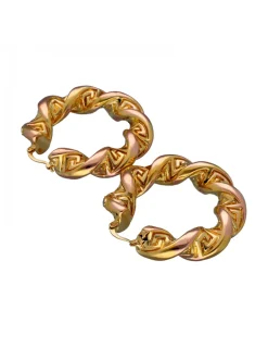 Pendientes de Oro amarillo y rosado 18K con diseño redondo