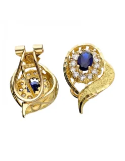 Pendientes de oro amarillo 18K con diseño circonitas