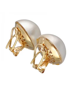 Pendientes de Oro amarillo con diseño de Perlas redondas