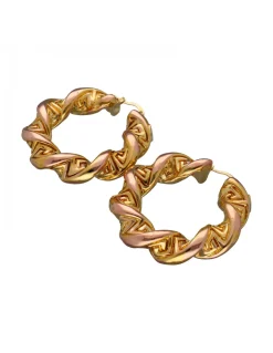 Pendientes de Oro amarillo y rosado 18K con diseño redondo