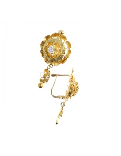Pendientes de Oro amarillo 18K con diseño y Circonitas