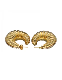 Pendientes de Oro amarillo con diseño Croissant