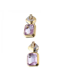 Pendientes de oro blanco 18K con diseño y circonitas