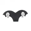 Pendientes de oro blanco 18 Kl con diseño y brillantes circundantes