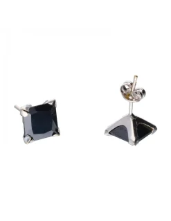 Pendientes de oro blanco 18 kl con turmalina