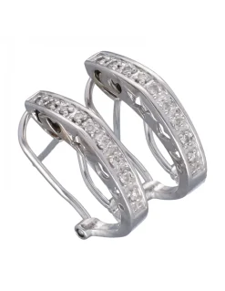 Pendientes de Oro blanco 18K con diseño largo, Corazones, Estrellas, Lunas y Brillantes