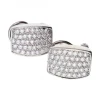Pendientes de Oro blanco con diseño rectangular y Brillantes