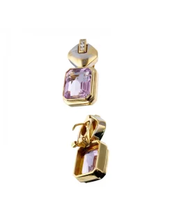 Pendientes de oro blanco 18K con diseño y circonitas
