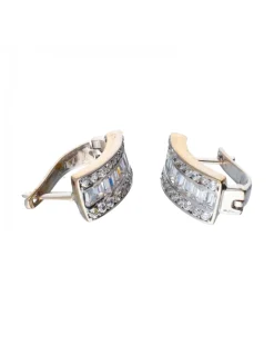 Pendientes de oro blanco 18 kl con zirconitas