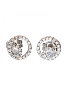 Pendientes de oro blanco 18 kl zirconitas
