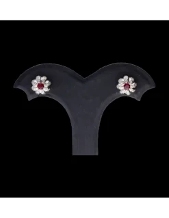 Pendientes de oro blanco con rubí y diamantes