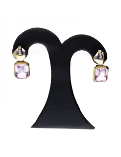 Pendientes de oro blanco 18K con diseño y circonitas