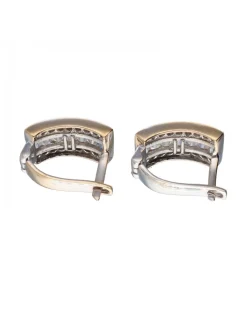 Pendientes de oro blanco 18 kl con zirconitas