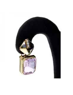Pendientes de oro blanco 18K con diseño y circonitas