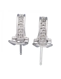 Pendientes de Oro blanco 18K con diseño largo, Corazones, Estrellas, Lunas y Brillantes