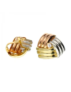 Pendientes de oro, oro blanco y oro rosa 18 kl